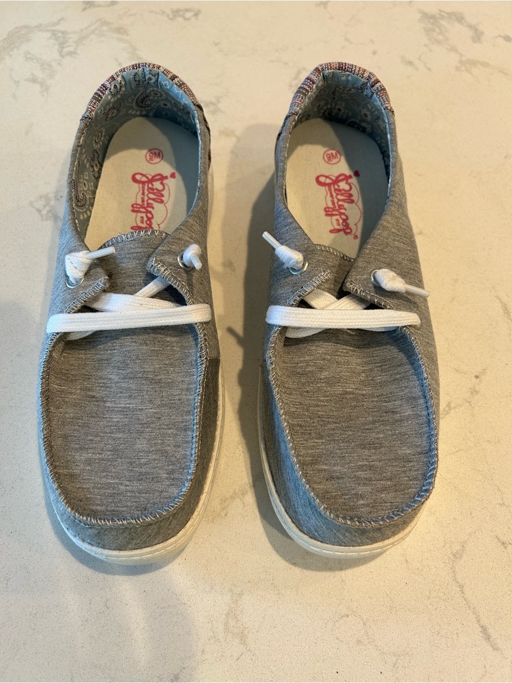 Jellypop Grey Slip-On Sneakers with White Laces